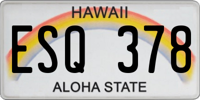 HI license plate ESQ378