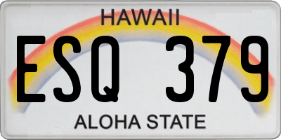 HI license plate ESQ379