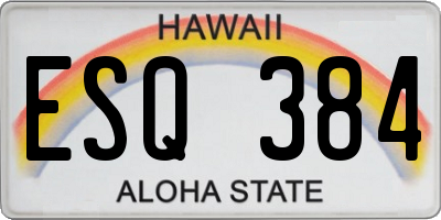 HI license plate ESQ384