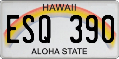 HI license plate ESQ390