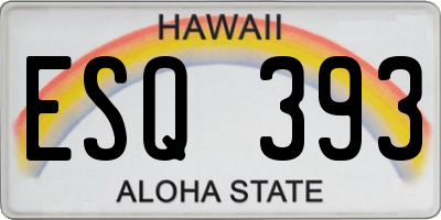 HI license plate ESQ393