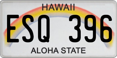 HI license plate ESQ396