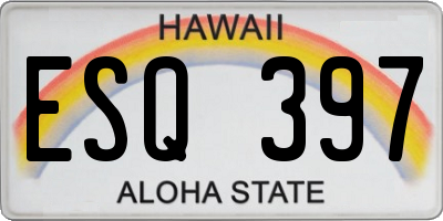 HI license plate ESQ397
