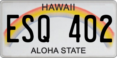 HI license plate ESQ402