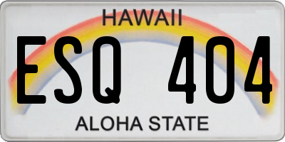 HI license plate ESQ404