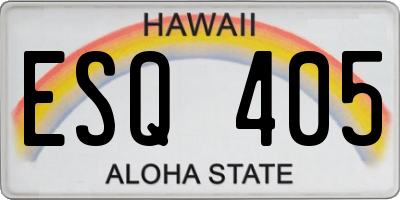 HI license plate ESQ405
