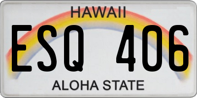 HI license plate ESQ406