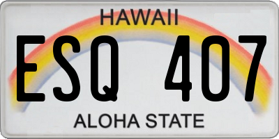 HI license plate ESQ407