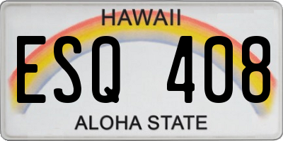 HI license plate ESQ408
