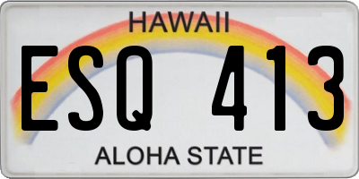 HI license plate ESQ413
