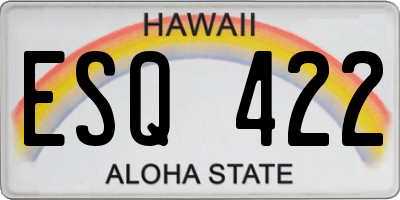 HI license plate ESQ422