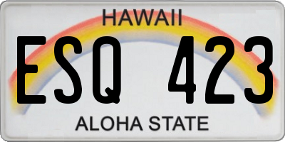 HI license plate ESQ423