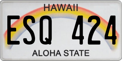 HI license plate ESQ424