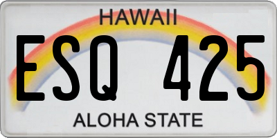 HI license plate ESQ425