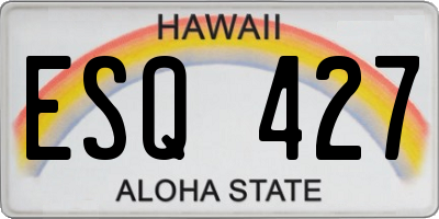 HI license plate ESQ427
