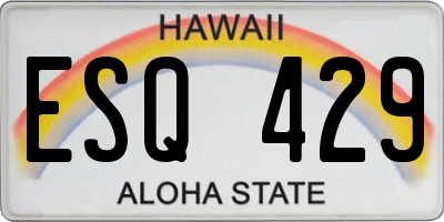 HI license plate ESQ429
