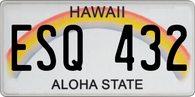 HI license plate ESQ432