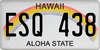 HI license plate ESQ438