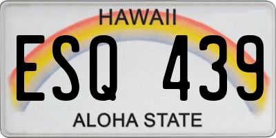 HI license plate ESQ439
