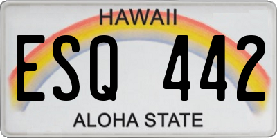 HI license plate ESQ442
