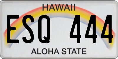 HI license plate ESQ444
