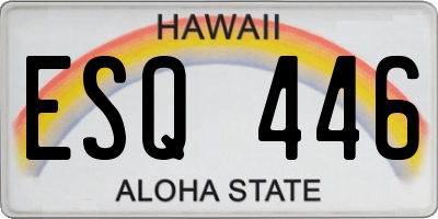HI license plate ESQ446