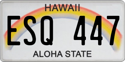 HI license plate ESQ447
