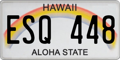 HI license plate ESQ448