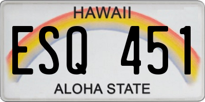 HI license plate ESQ451