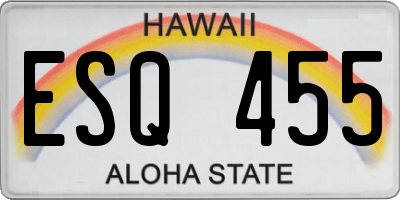 HI license plate ESQ455
