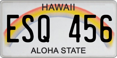 HI license plate ESQ456