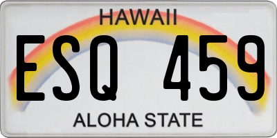 HI license plate ESQ459