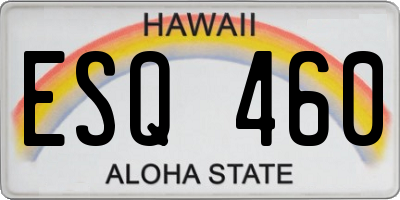 HI license plate ESQ460