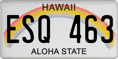 HI license plate ESQ463