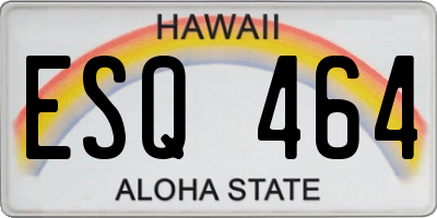 HI license plate ESQ464