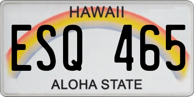 HI license plate ESQ465