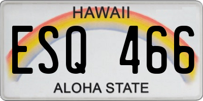 HI license plate ESQ466