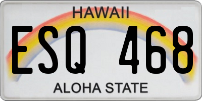 HI license plate ESQ468