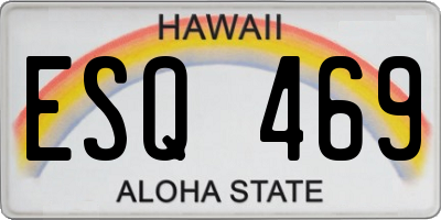 HI license plate ESQ469