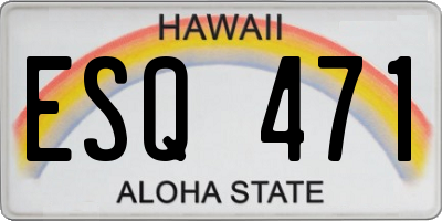 HI license plate ESQ471