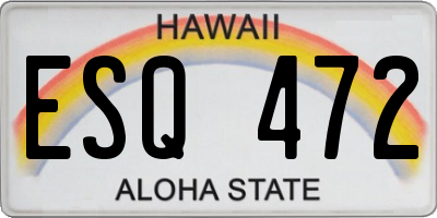 HI license plate ESQ472