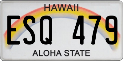 HI license plate ESQ479
