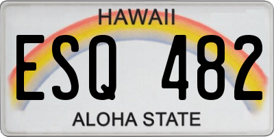 HI license plate ESQ482