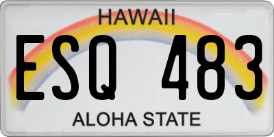 HI license plate ESQ483