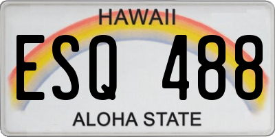 HI license plate ESQ488
