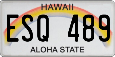HI license plate ESQ489