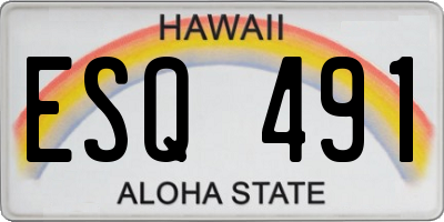HI license plate ESQ491