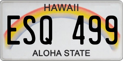 HI license plate ESQ499