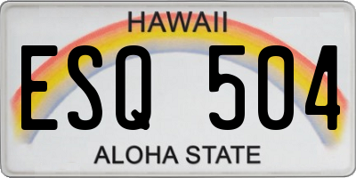 HI license plate ESQ504