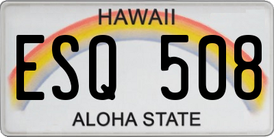 HI license plate ESQ508